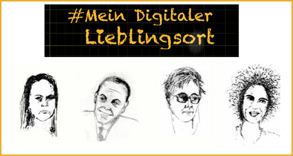 Podcast #mein digitaler Lieblingsort. Episode 2. Zeichnung: Köpfe der Redaktion | Nada Heller