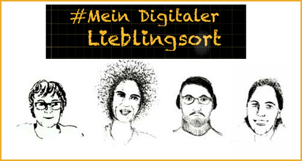 Podcast #mein digitaler Lieblingsort. Episode 3. Zeichnung: Köpfe der Redaktion | Nada Heller