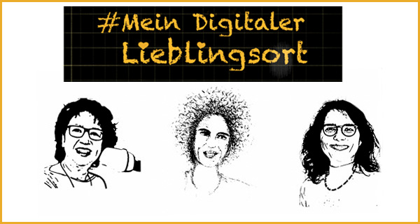 Podcast #mein digitaler Lieblingsort. Episode 7. Zeichnung: Köpfe der Redaktion | Nada Heller